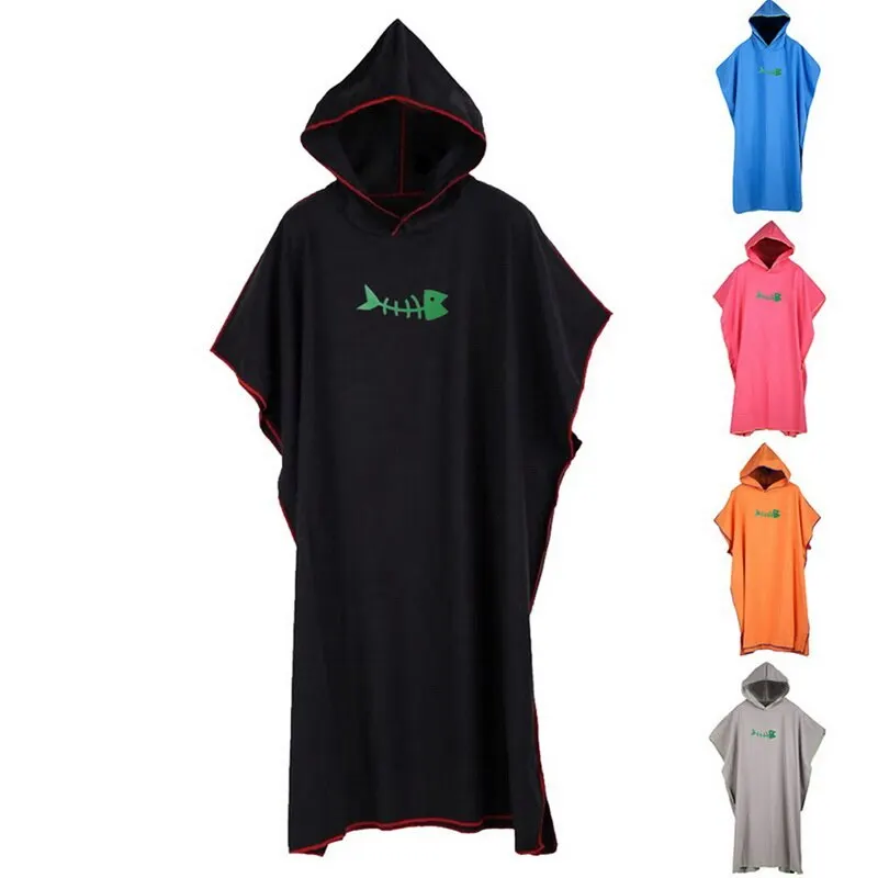 

2019 quick-dry Bathrobe Swimming Cloak Black Short Sleeve Polyester Fiber Cloak Bathrobe Hoodies Sweatshirts Summer Swimmwear