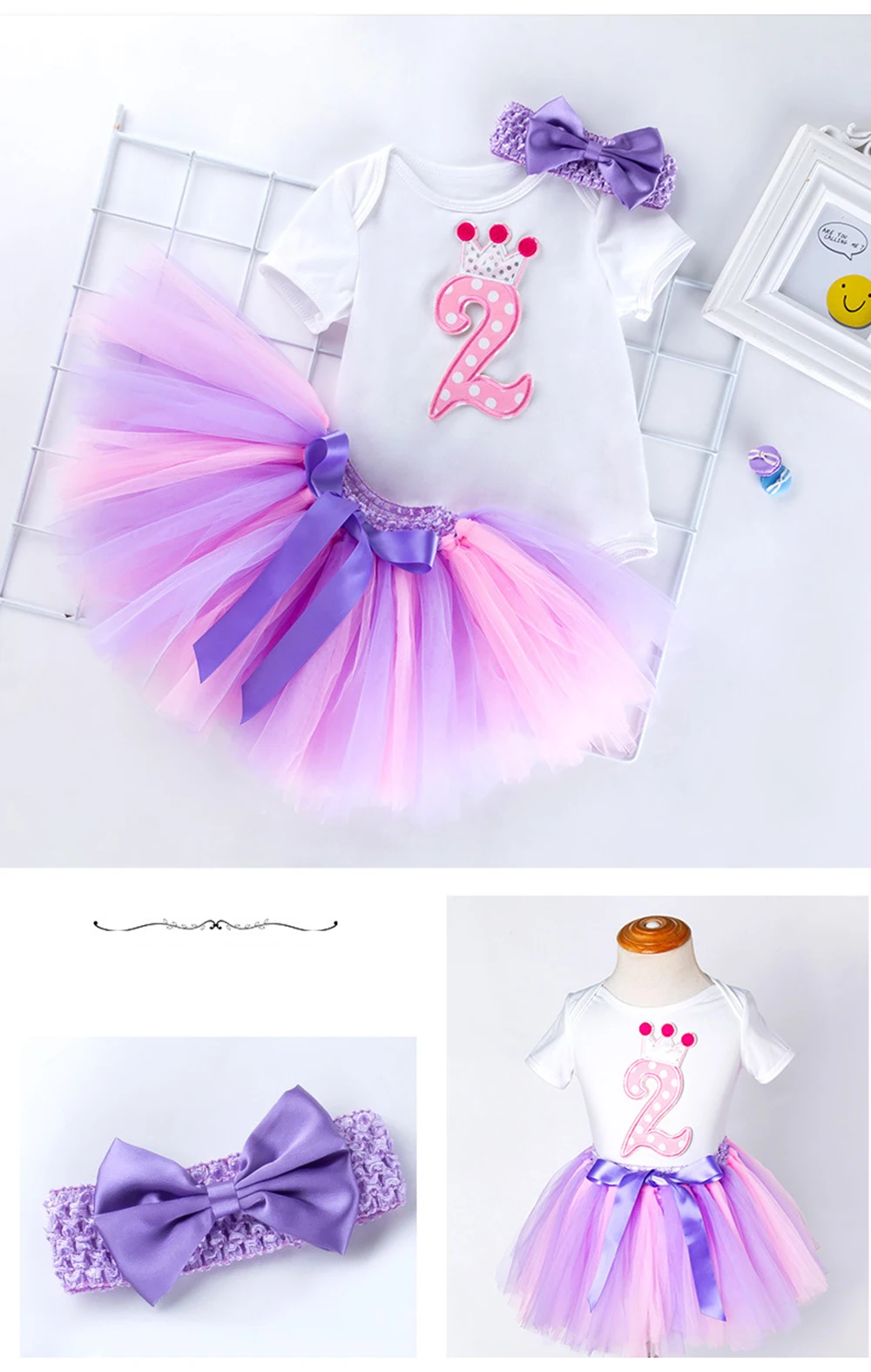 Summer Children's Wear Baby Short Sleeve Cartoon Clothes Climbing Clothing Mesh Handmade Skirt Head Wear Three Pieces Tutu Dress