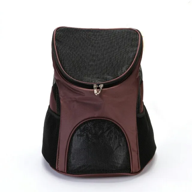 Переноска для собак, кошек, переноска для путешествий на открытом воздухе, переносная сумка-рюкзак с двойным плечом, сетчатые принадлежности, 6 цветов, съемный - Цвет: brown