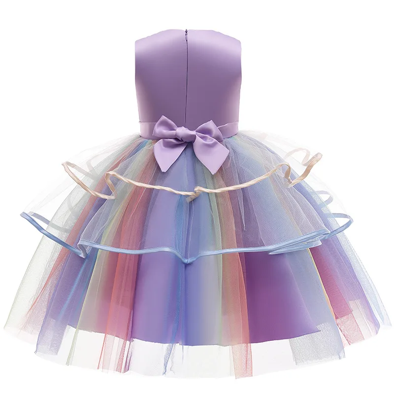 smocked baby dresses Baby Girls Unicorn Tutu Dress Pastel Rainbow Princess Girls Birthday Party Dress Children Kids Halloween Unicorn Perform Costume new model children's dress