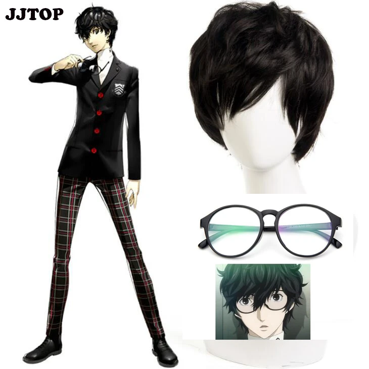 Persona 5 Cosplay P5 Joker Wig Costume Ren Amamiya Hair Akira Kurusu Uniform Outfit Men Party Halloween Wig Props Glasses Game Costumes Aliexpress