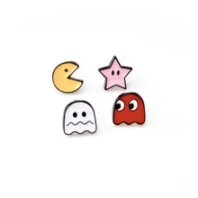 1 комплект, новые модные корейские милые серьги, крошечные хирургические стальные серьги Pac-Man и Phantom Post, женские серьги-гвоздики Pacman