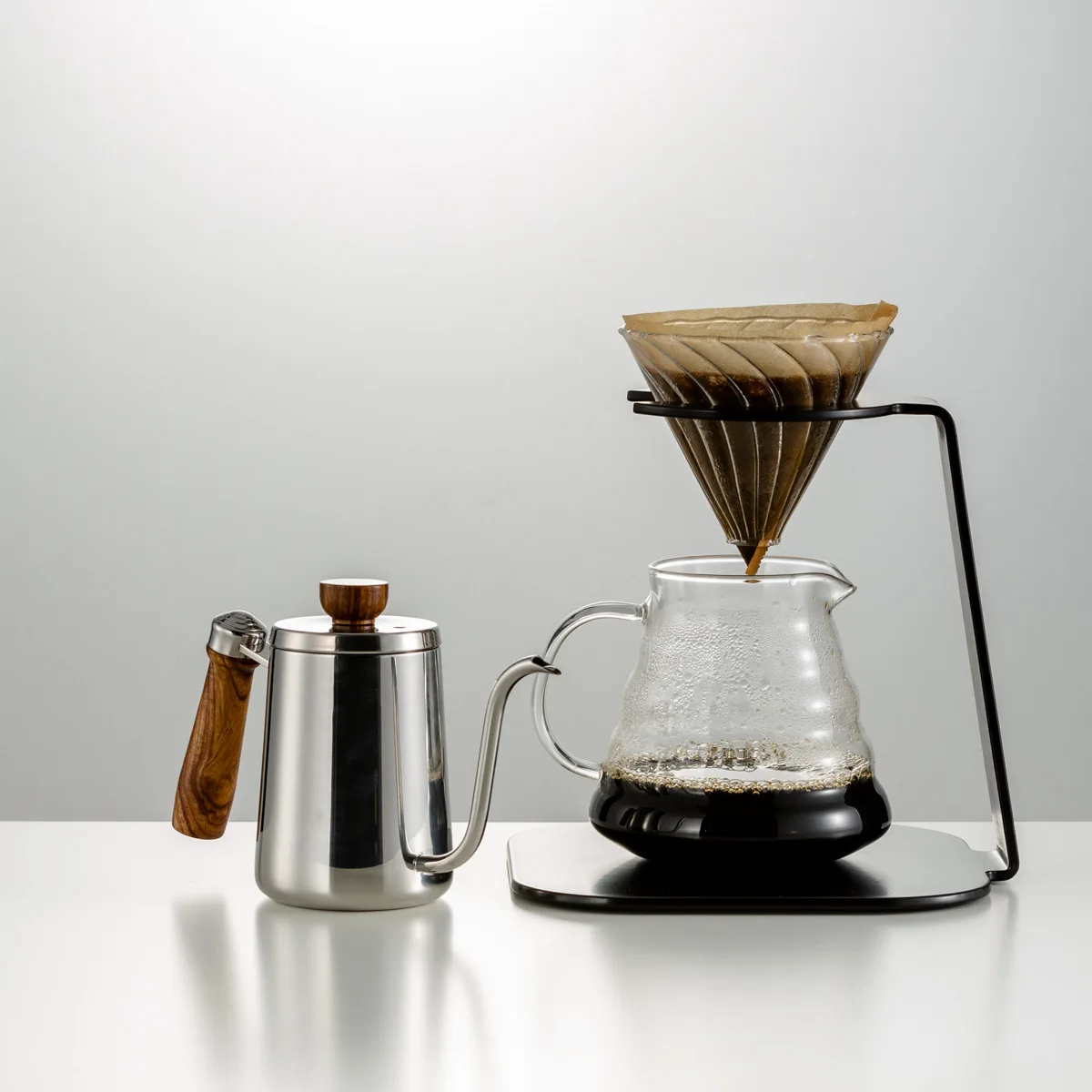 Goedkoop Seluna Houten Handvat Rvs Zwanenhals Waterkoker Hand Drip Koffie Pot Giet Over Koffie Thee Pot Barista Koffie Maker Brouwer