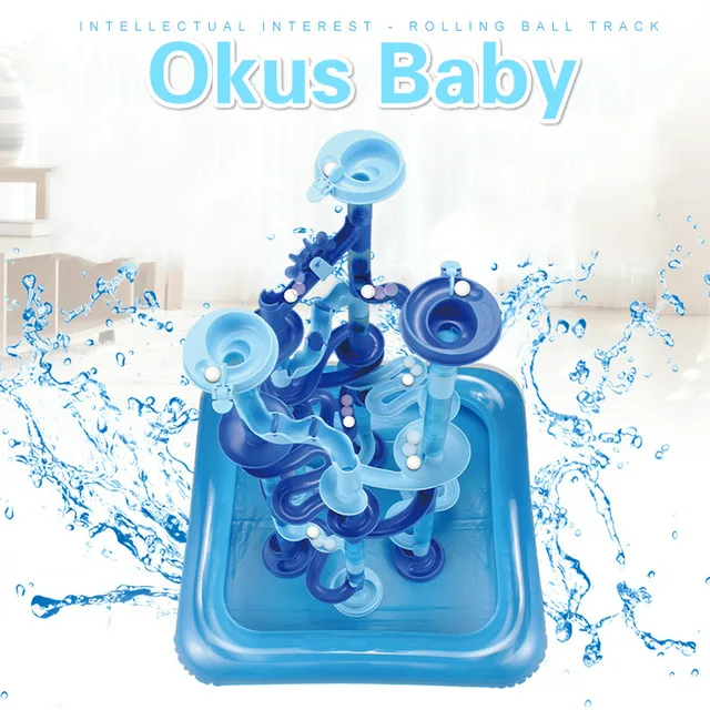 31/47/82/93/107Pcs Set DIY Construction Marble Race Run Track Building Blocks Kids Maze Ball Roll Toys Christmas Gift 1