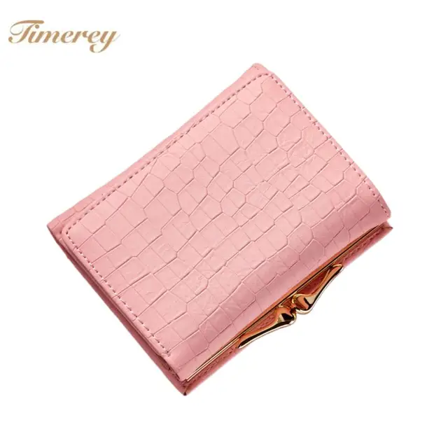 Mini Women's Wallets Small Female's Purse PU Leather Crocodile Pattern Ladies Card Holder Snap Closure With Coin Pocket 1