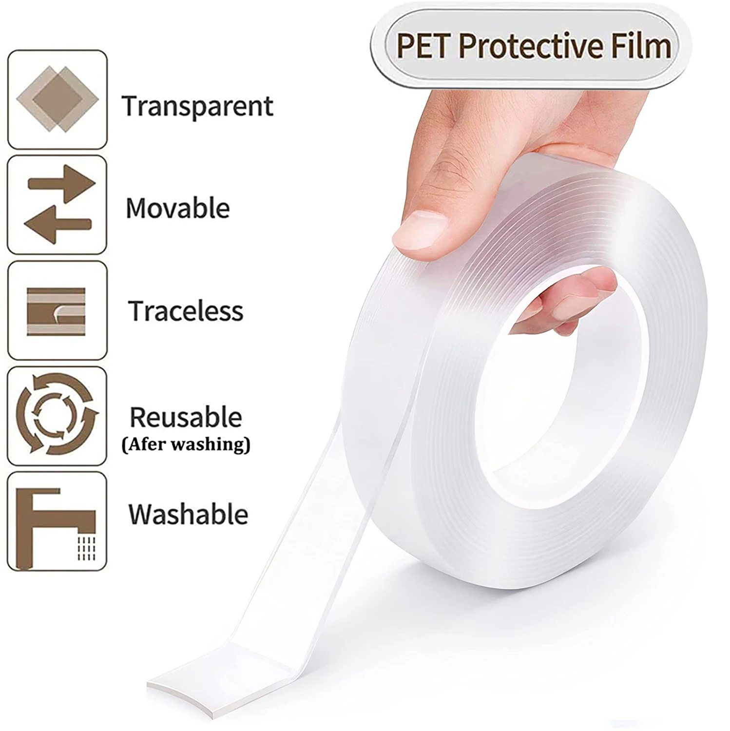 Double Sided Tape Heavy Duty Multipurpose Removable Mounting Tape Adhesive Grip Reusable Transparent Strong Sticky Wall Paste Double Sided Tape Aliexpress