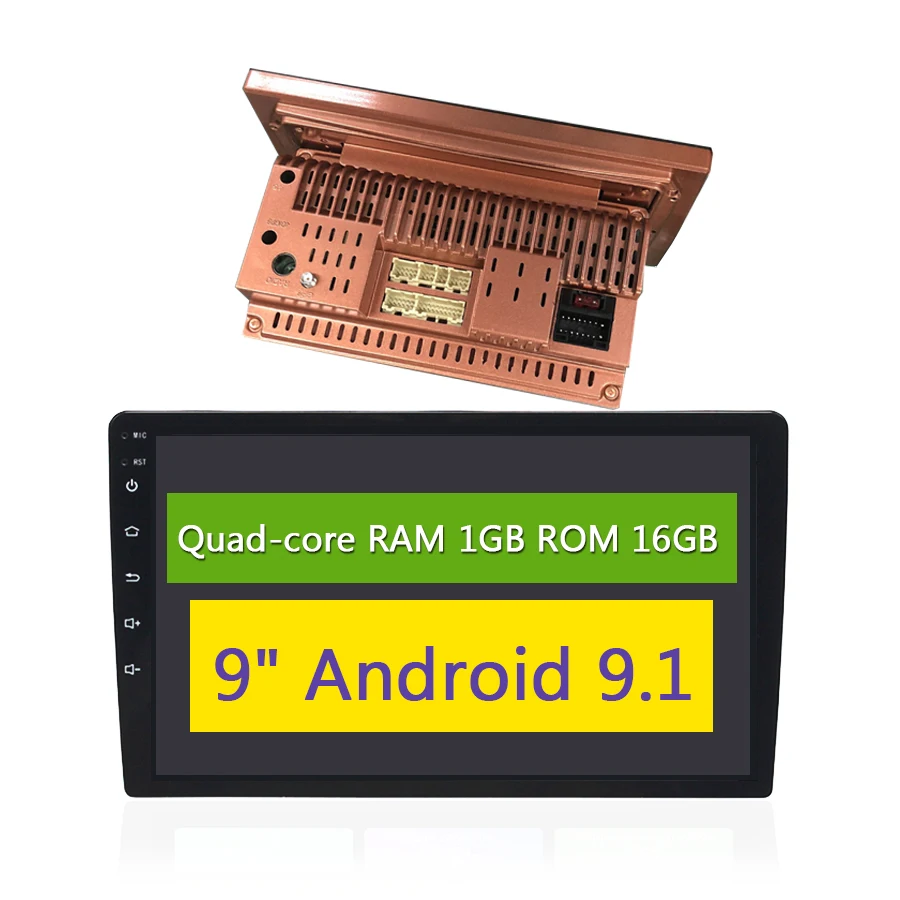 

Universal 9"Android 9.1 CAR Radio player Vehicle Car GPS Head unit Multimedia 1 Din up/down Adjustable RAM 1GB ROM 16GB