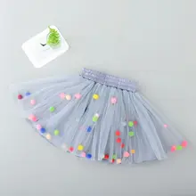 Летняя многослойная фатиновая юбка-пачка для малышей разноцветное мини-платье принцессы с помпонами одежда для детей юбка-американка Одежда для девочек