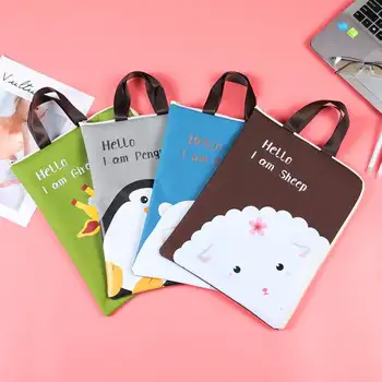 

Cute Cartoon Colorful Portable File Bag Zipper Document Bag File Category Folder Stationery Filing Product School Office Supply