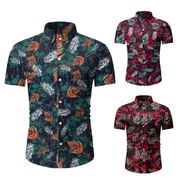 

Men Casual Summer Printed Button Short Sleeve Hawaiian T-Shirt Top Blouse 2020 hot new products Spot supplier Dropshipping Hot i