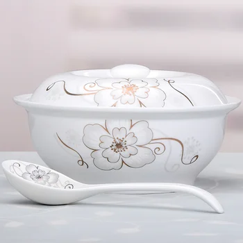 

Large Soup Bowl Instant Noodle Ramen Bowl Hotel Household Ceramic Bowl Soup Noodle Bowl Large Bowl Soup Pot Ceramic Soup Spoon