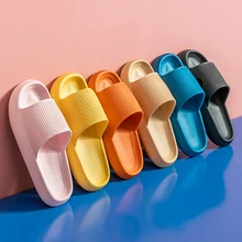 Zapatillas de casa veraniegas con plataforma gruesa para mujer, sandalias antideslizantes para interior y baño, 2021