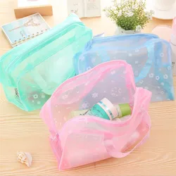 Creative Translucent Waterproof Cosmetic Bag Portable Travel Wash Bag Bathroom Wash Kit Toothbrush Pouch Organizer Makeup Case