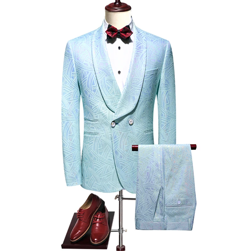 

Mens Suits 2020 Hight-end Wedding Suits For Men Shawl Collar 3 Pieces Slim Fit Mens Suit Tuxedo Wedding Party (Blazer+Pant+Vest)