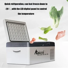 Portátil dc 24v 12v carro geladeira freezer refrigerador 15l auto geladeira compressor de refrigeração rápida casa piquenique icebox