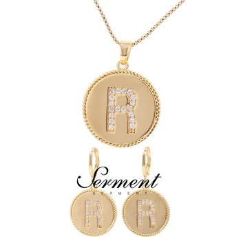 

SERMENT European Hot Sale High Quality Crystal Fashion Jewelry Sets Gilded Silvered Color Earrings Necklace Sets Accessories