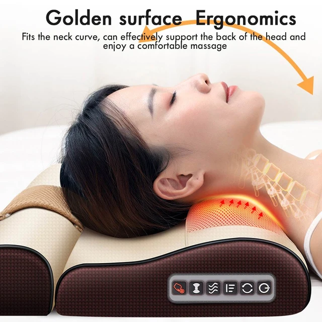 Hot Sale Full Body Head Back Rolling Kneading Massager Shiatsu Infrared  Heat Vibrating Neck Massage Pillow with Discount - China Massage Pillow,  Massager