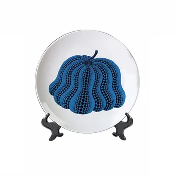 

Kusama Yayoi Art Pumpkin Decorative Hanging Plate Japanese-style Ceramic Colorful Dish for Home Decor A1781