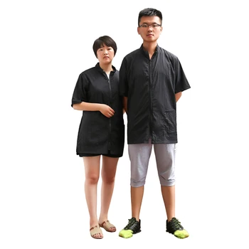 

Short Sleeve Cleaning Beautician Apron Smooth Solid Easy Clean Pet Grooming Waterproof Dog Cat Hairdress Anti Static Crew Neck