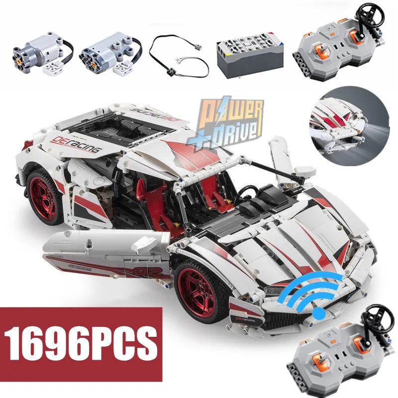 

NEW Motor Power Function Racing LP Sueper Car Vehicle Fit Legoings Technic Model Building Blocks Bricks Toys Gifts
