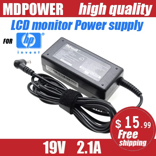 Adaptador de corriente para monitor LCD, fuente de alimentación de 19V 2.1A para HP, Pavilion 22f 22fw 22fi 23fi 27EA 27ES 27ER