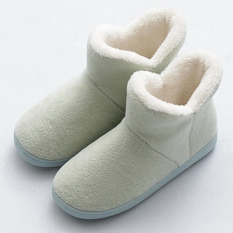 Fashion Winter Women Slippers High Top Home Fur Slippers Non-slip Warm House Shoes Men Women Indoor Couples Shoes Girls Boys