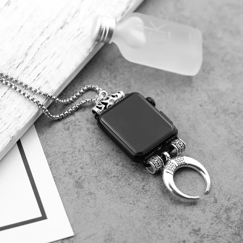 Apple Watch группа серии 4 3 2 1 38 мм 42 мм iwatch 5 ожерелье Кулон 44 мм 40 мм спортивный браслет из резины крутой Металл Нержавеющая сталь