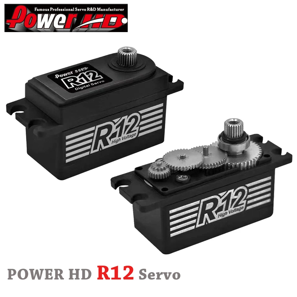 Fanuse Power HD R12 Servocomando per Ingranaggi in Metallo Brushless Ad Alta Coppia da 12 kg 6.0-8.4V per Auto Elettrica Rc 1//10