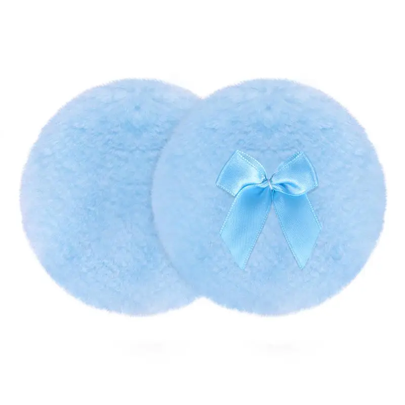 2 шт Ультра мягкий плюшевый пушистый порошковый пуф удобный малыш тело Пыль порошок затяжки тальк Порошковые пуфы с милым бантом