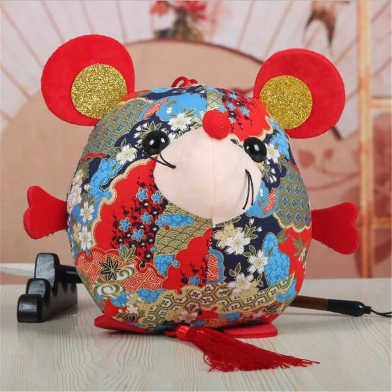 1 шт. милый год талисман крысы цветок тканевый мячик мышка плюшевая Подвеска подарок на праздник для девочек и мальчиков и детские HANDANWEIRAN