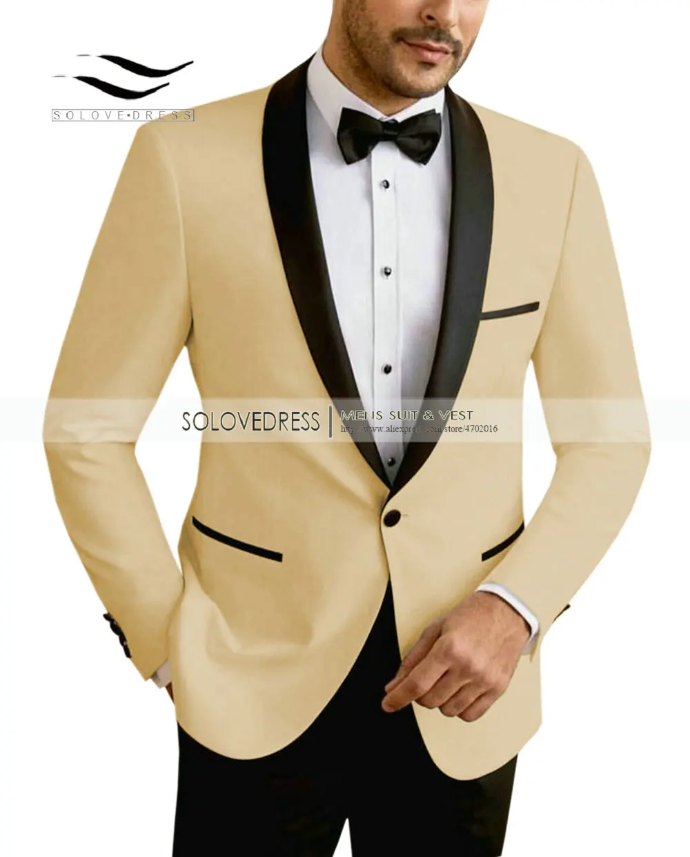 Solovedress мужской костюм Премиум Выпускной свадебный смокинг 2 шт. Блейзер и брюки современный приталенный пиджак жилет брюки ужин свадьба