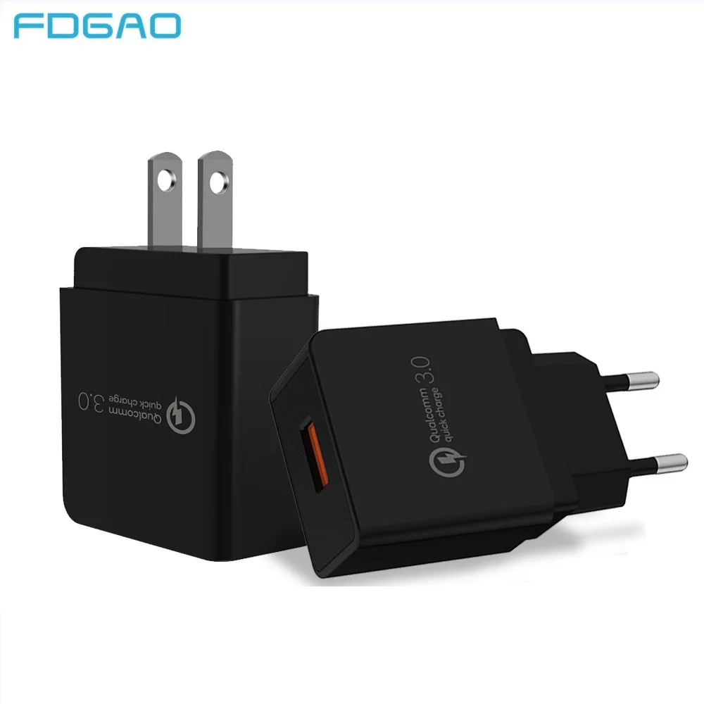 FDGAO Быстрая зарядка 3,0 USB зарядное устройство QC 3,0 настенный адаптер для мобильного телефона для iPhone Xiaomi huawei samsung Планшет iPad быстрое зарядное устройство