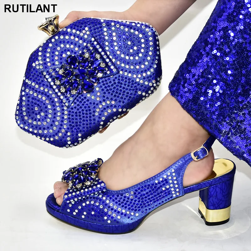 

New Italian Design Matching Shoes and Bags for African Parties High Quality African Wedding Shoes Shoes and Bag Sets for Women