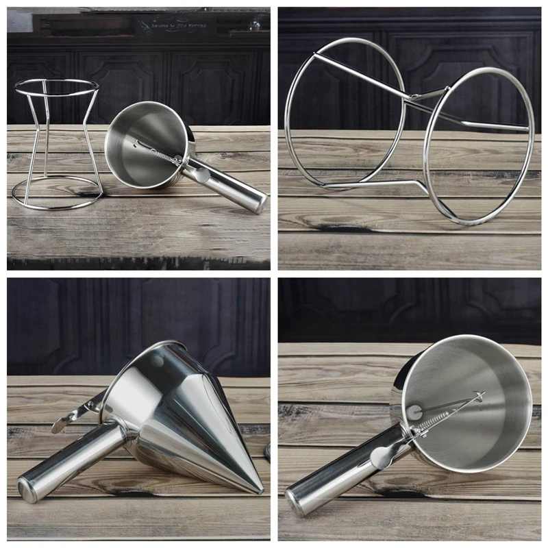 22x14.5cm Pancake Batter Dispenser Stainless Steel Handheld Stirring Separator Baking Cupcakes Pancake Separator Measuring Cup