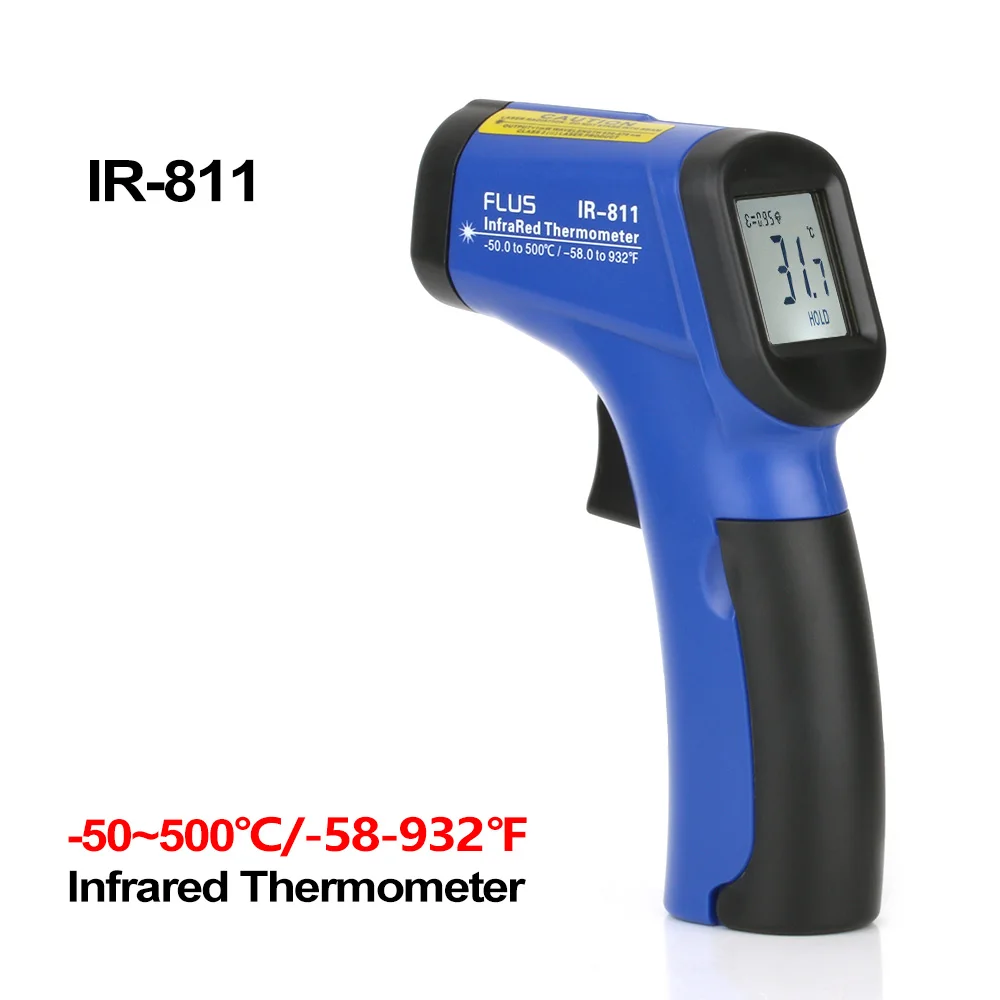 Цифровой инфракрасный термометр FLUS Бесконтактный Мини ИК-термометр портативный электронный наружный лазерный термометр - Цвет: IR-811