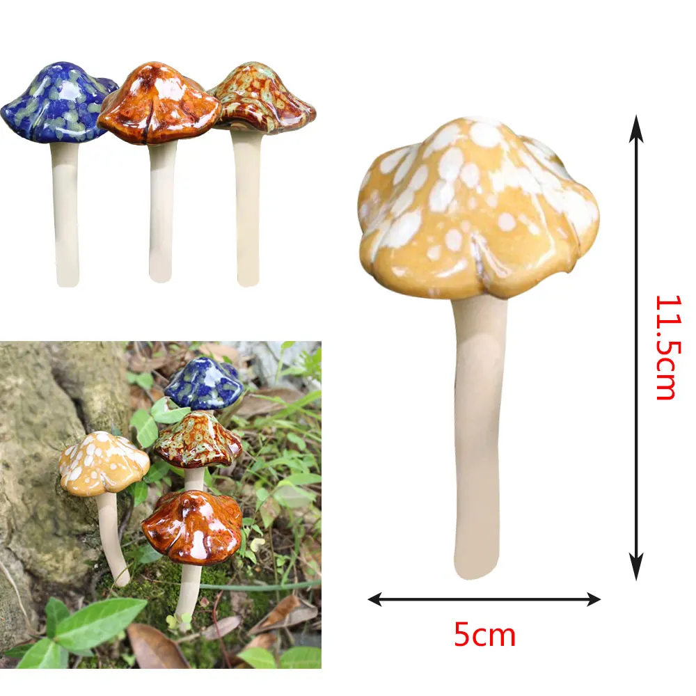 4 шт./компл. миниатюрный гриб керамический гриб керамические Toadstools Изысканная эмуляция красочная фигурка кукольный домик ремесла