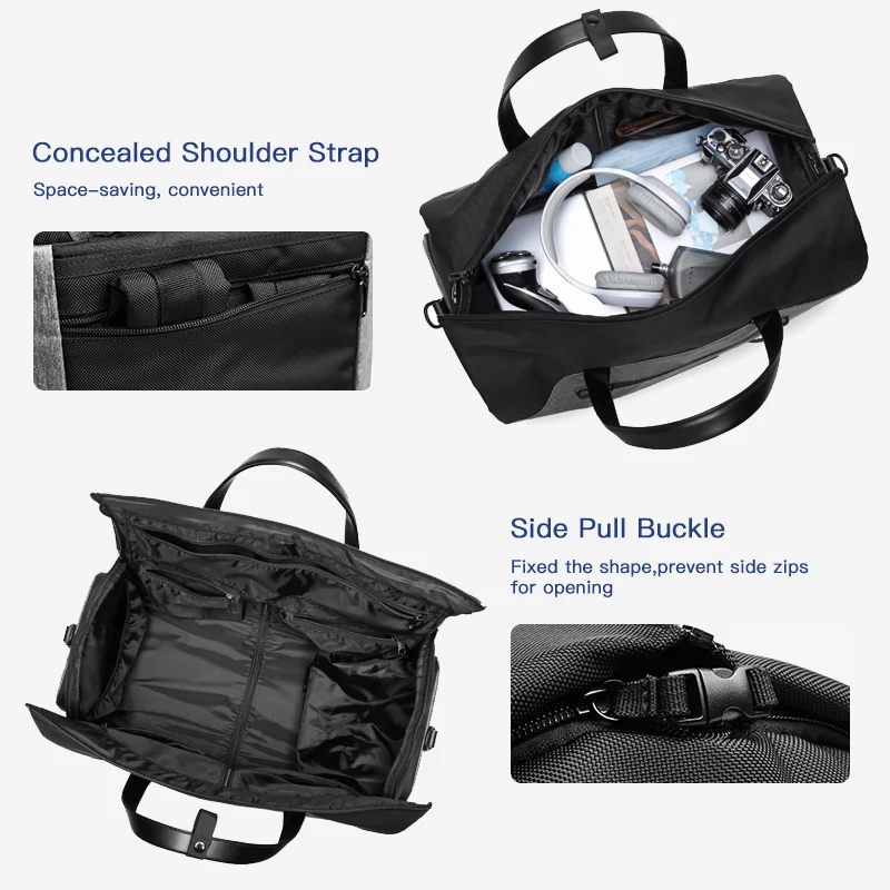 Ozuko Multifunctional Men's Travel Duffel Bag With Shoe Pocket_voghion.com