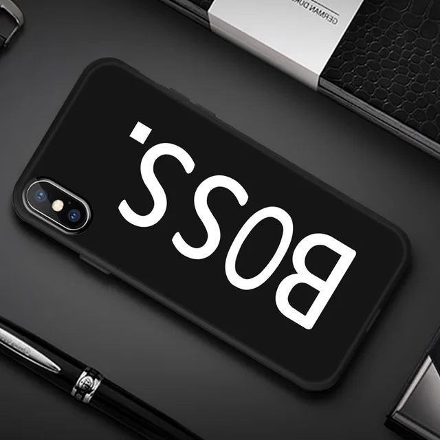 Чехол boss love queen king star sky, Жесткий ПК, черные пластиковые чехлы для телефонов iphone 7 6s 6 8 plus 10 x xs max xr 5 5S se, чехол