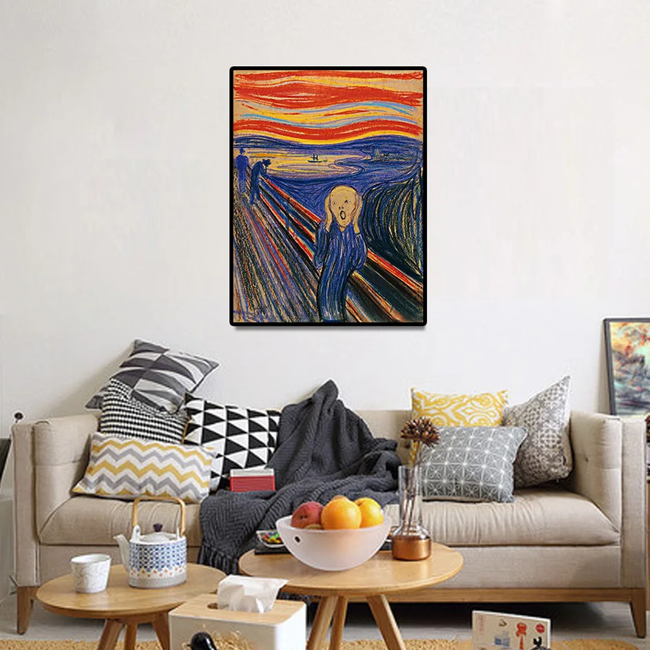 Картина на холсте Edvard Munch с изображением крика и классического искусства