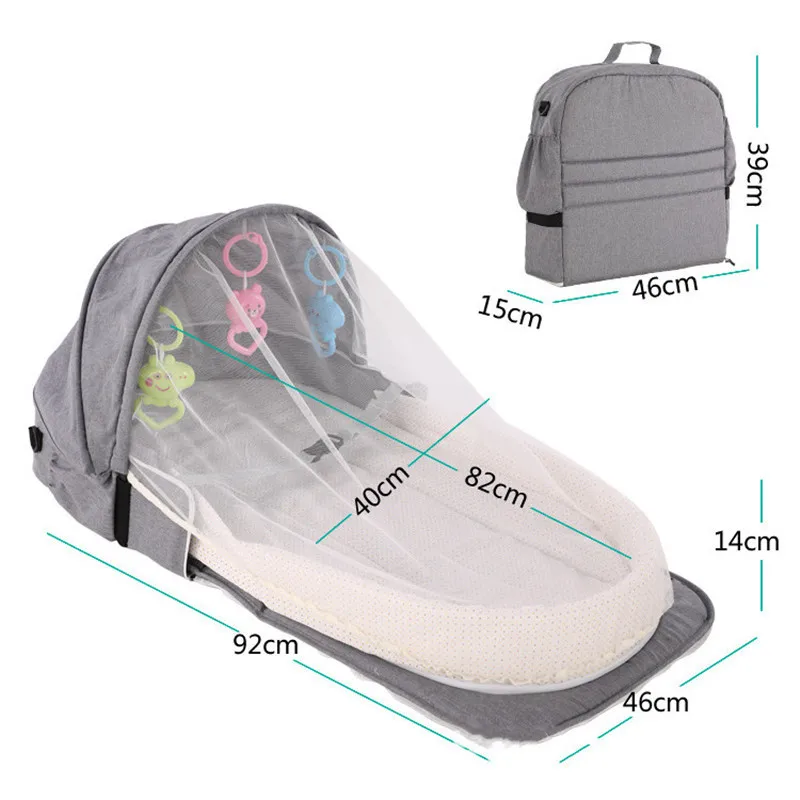 Baby Travel Portable Mobile Crib Baby Nest Cot Newborn Multi-function Folding Bed Child Foldable Chair With Toys Mosquito Net