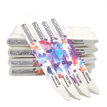 

50 PCS White Sanding Nail Files Wood File 100/180/240 Emery Board Washable Grinding Polishing Buffing Nail Art Tool Accessories