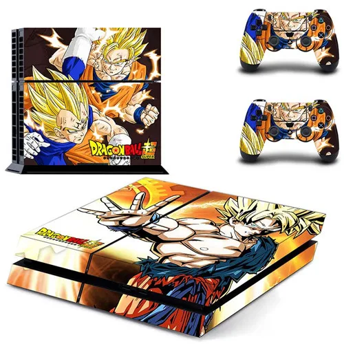 Золотой Dragon Ball Z Супер полное покрытие лицевые панели наклейка для PS4 Наклейка для playstation 4 консоль и контроллеры наклейка для PS4 виниловая наклейка - Цвет: Золотой