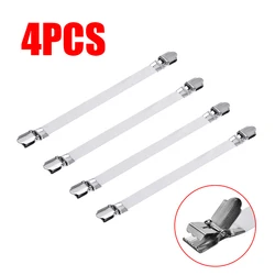 4Pcs Elastic Bed Sheet Grippers Double Head Clips Gripper Holder Suspender Bed Sheet Fasteners Adjustable Length 15-30cm