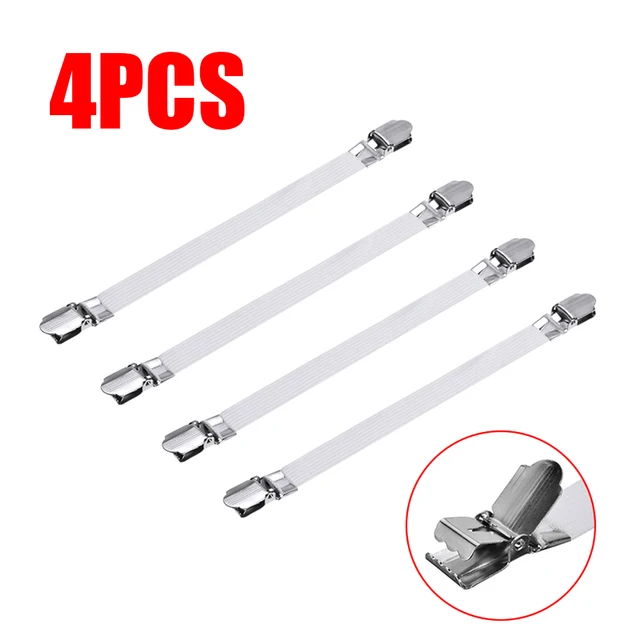 4Pcs/Set Elasztikus Ágynemű-Megfogók Dupla Fejű Klipek Megfogó Tartó Harisnya Ágynemű Rögzítők Állítható Hosszúságú 15-30 Cm-Re