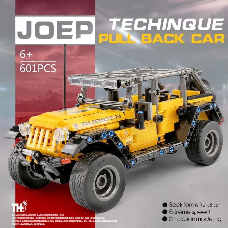 701601 Technic автомобиль игрушки Legoing Jeeps Wrangler Rubicon внедорожник модель автомобиля