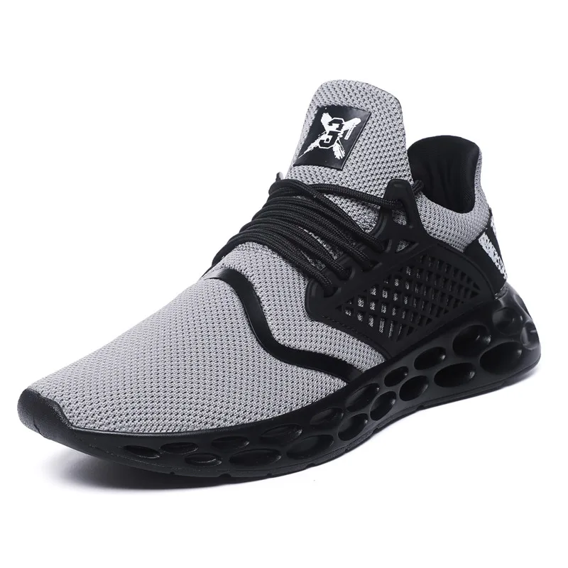 Модные дышащие кроссовки для бега, мужские кроссовки для бега, профессиональная Уличная обувь для бега, кроссовки для бега на открытом воздухе - Цвет: Gray 1
