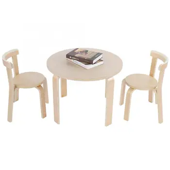 

60*60*51.5cm Bamboo Kids Solid Wooden Table&2 Chairs Set Kids Furniture Folding Pool Table Fast Shipping
