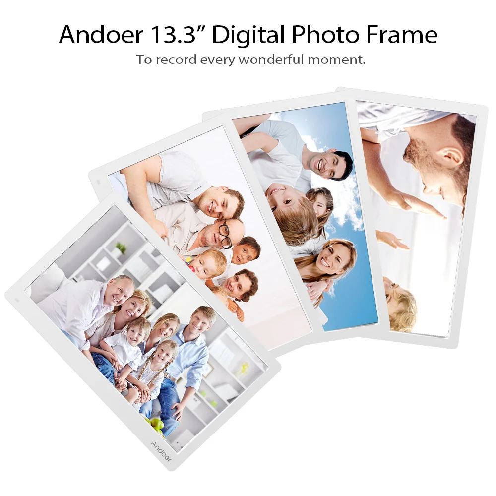 Andoer 13,3 дюймов цифровая фоторамка FHD 1920*1080 ips экран поддержка календарь/часы/MP3/фотографии/1080 P видео плеер