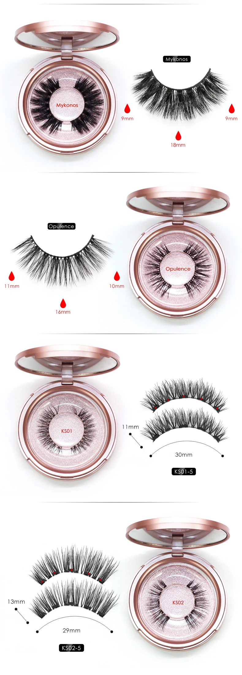 Genailish magnetic eyeliner magnetic eyeashes kit waterproof long lasting eyeliner false eyelashes custom packaging Box EY-EY01