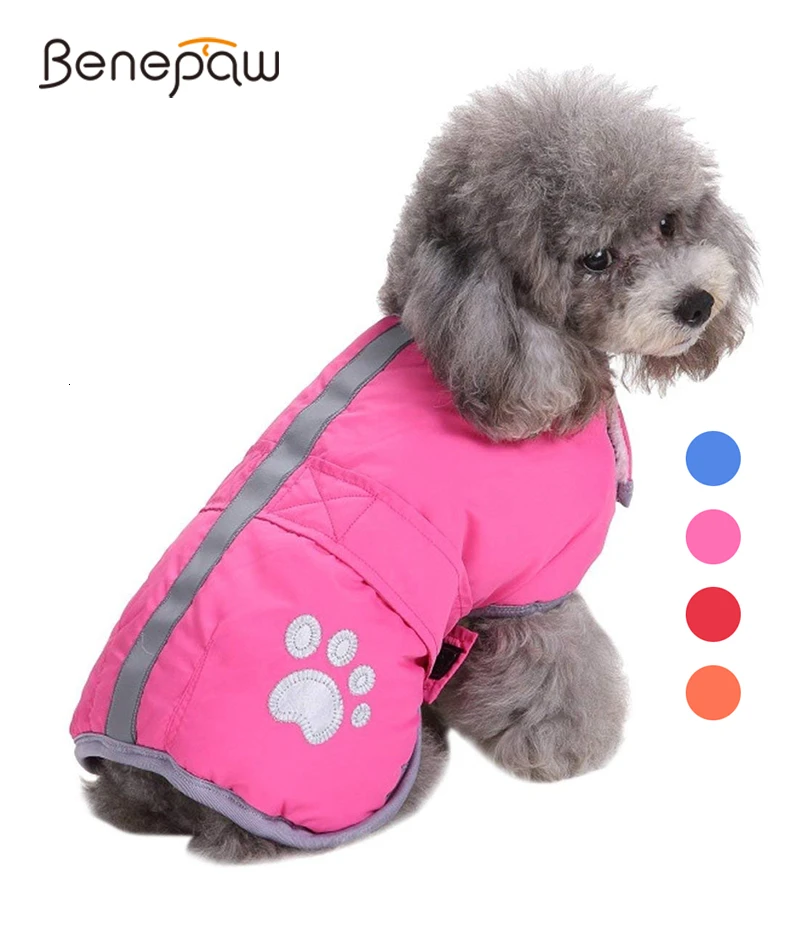 

Benepaw Reversible Warm Winter Jacket Dog Clothing Reflective Waterproof Paw Small Medium Big Dogs Pets Clothing Outfit Puppy